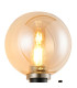 Placid Switched Wall Light 2 Light E14 15cm Round Glass Shade Satin Nickel Amber Plated & Satin Black-6