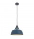 1 Light Ceiling Pendant Matt Ink Blue & Matt White, E27 - 1