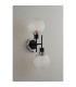 Placid Switched Wall Light 2 Light E14 15cm Round Textured Diamond Pattern Glass Shade Satin Nickel Clear & Satin Black-6