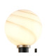 Placid Switched Wall Light Twin E14 15cm Round White & Grey Marble Effect Glass Shade Satin Nickel & Satin Black Framework-6