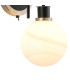 Placid Switched Wall Light Twin E14 15cm Round White & Grey Marble Effect Glass Shade Satin Nickel & Satin Black Framework-7