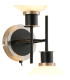 Placid Switched Wall Light Twin E14 15cm Round White & Grey Marble Effect Glass Shade Satin Nickel & Satin Black Framework-8