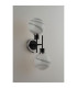 Placid Switched Wall Light Twin E14 15cm Round White & Grey Marble Effect Glass Shade Satin Nickel & Satin Black Framework-9