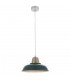 1 Light Ceiling Pendant Green & Satin Nickel Plate, E27 - 1