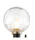 Placid Switched Wall Light 2 Light E14 15cm Round Textured Melting Glass Shade Satin Nickel Clear & Satin Black-6