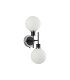 Placid Switched Wall Light 2 Light E14 15cm Round Glass Shade Satin Nickel Opal & Satin Black-4