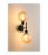 Placid Switched Wall Light 2 Light E14 15cm Round Segment Glass Shade Satin Nickel Amber Plated & Satin Black-3
