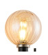 Placid Switched Wall Light 2 Light E14 15cm Round Segment Glass Shade Satin Nickel Amber Plated & Satin Black-6