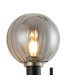Placid Switched Wall Light 2 Light E14 15cm Round Segment Glass Shade Satin Nickel Smoke Plated & Satin Black-5