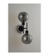 Placid Switched Wall Light 2 Light E14 15cm Round Segment Glass Shade Satin Nickel Smoke Plated & Satin Black-6
