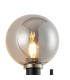 Placid Switched Wall Light 2 Light E14 15cm Round Glass Shade Satin Nickel Smoke Plated & Satin Black-5