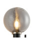 Placid Switched Wall Light Twin E14 15cm Round Textured Smooth/Ribbed Glass Shade Satin Nickel Smoke Plated & Satin Black-6
