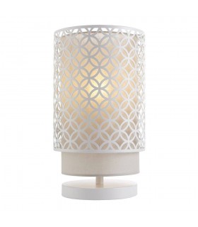 1 Light Table Light Chalk White & Pale Grey Cotton, E14 - 1
