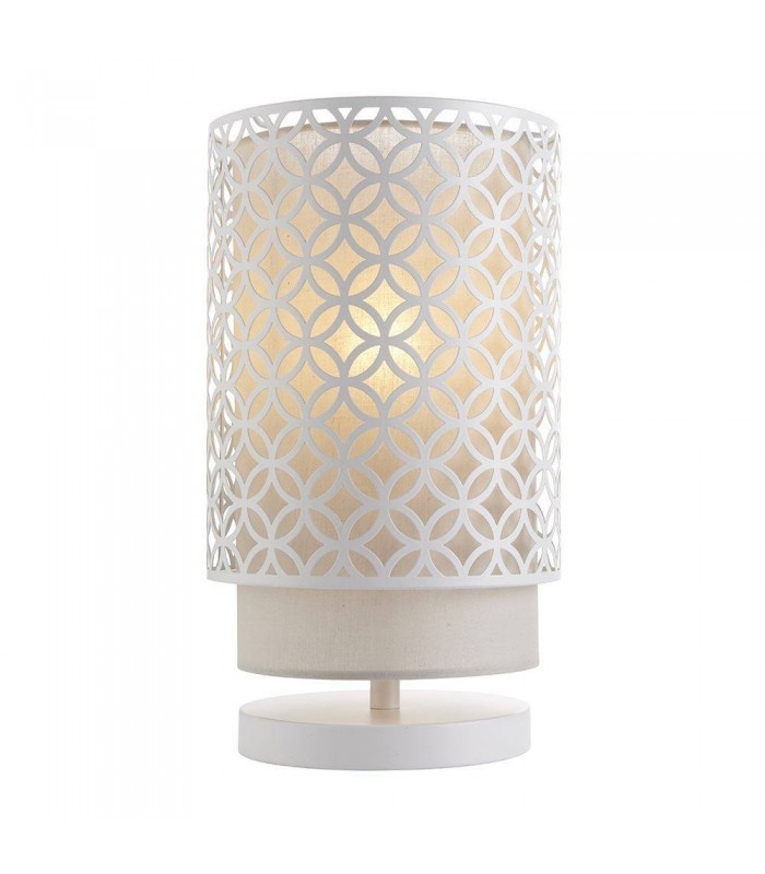 1 Light Table Light Chalk White & Pale Grey Cotton, E14 - 1