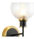 Plattsburgh Switched Wall Light 1 Light E14 IP44 15cm Round Dimpled Glass Shade Brass Clear & Satin Black-6