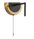Plattsburgh Switched Wall Light 1 Light E14 IP44 15cm Round Textured Melting Glass Shade Brass Clear & Satin Black-5