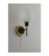 Plattsburgh Switched Wall Light 1 Light E14 IP44 15cm Round Glass Shade Brass Opal & Satin Black-7