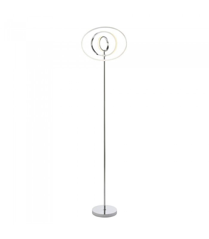 LED Floor Light Chrome Plate & White Acrylic - 1