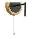 Plattsburgh Switched Wall Light 1 Light E14 IP44 15cm Round Ribbed Glass Shade Brass Clear & Satin Black-5