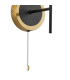 Plattsburgh Switched Wall Light 1 Light E14 IP44 15cm Round Segment Glass Shade Brass Clear & Satin Black-5