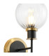 Plattsburgh Switched Wall Light 1 Light E14 IP44 15cm Round Segment Glass Shade Brass Clear & Satin Black-6