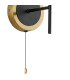 Plattsburgh Switched Wall Light 1 Light E14 IP44 15cm Round Segment Glass Shade Brass Smoke Plated & Satin Black-5