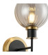 Plattsburgh Switched Wall Light 1 Light E14 IP44 15cm Round Segment Glass Shade Brass Smoke Plated & Satin Black-6