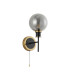 Plattsburgh Switched Wall Light 1 Light E14 IP44 15cm Round Glass Shade Brass Smoke Plated & Satin Black-4