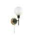 Plattsburgh Switched Wall Light 1 Light E14 IP44 15cm Round Speckled Glass Shade Brass White & Satin Black-4