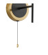 Plattsburgh Switched Wall Light 1 Light E14 IP44 15cm Round Speckled Glass Shade Brass White & Satin Black-5