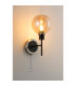 Plattsburgh Switched Wall Light 1 Light E14 IP44 15cm Round Glass Shade Satin Nickel Amber Plated & Satin Black-3