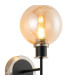 Plattsburgh Switched Wall Light 1 Light E14 IP44 15cm Round Glass Shade Satin Nickel Amber Plated & Satin Black-6