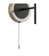 Plattsburgh Switched Wall Light E14 IP44 15cm Round Textured Diamond Pattern Glass Shade Satin Nickel Clear & Satin Black-5
