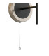 Plattsburgh Switched Wall Light 1 Light E14 IP44 15cm Round Dimpled Glass Shade Satin Nickel Clear & Satin Black-5