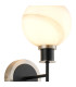 Plattsburgh Switched Wallx E14 IP44 15cm Round White & Grey Marble Effect Glass Shade Satin Nickel & Satin Black Framework-6