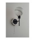 Plattsburgh Switched Wallx E14 IP44 15cm Round White & Grey Marble Effect Glass Shade Satin Nickel & Satin Black Framework-7