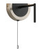 Plattsburgh Switched Wall Light E14 IP44 15cm Round Textured Melting Glass Shade Satin Nickel Clear & Satin Black-5