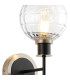 Plattsburgh Switched Wall Light E14 IP44 15cm Round Textured Melting Glass Shade Satin Nickel Clear & Satin Black-6