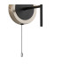 Plattsburgh Switched Wall Light 1 Light E14 IP44 15cm Round Glass Shade Satin Nickel Opal & Satin Black-5