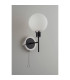 Plattsburgh Switched Wall Light 1 Light E14 IP44 15cm Round Glass Shade Satin Nickel Opal & Satin Black-7