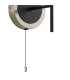 Plattsburgh Switched Wall Light 1 Light E14 IP44 15cm Round Ribbed Glass Shade Satin Nickel Clear & Satin Black-5