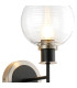 Plattsburgh Switched Wall Light 1 Light E14 IP44 15cm Round Ribbed Glass Shade Satin Nickel Clear & Satin Black-6