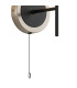 Plattsburgh Switched Wall Light 1 Light E14 IP44 15cm Round Segment Glass Shade Satin Nickel Amber Plated & Satin Black-5