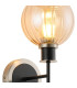 Plattsburgh Switched Wall Light 1 Light E14 IP44 15cm Round Segment Glass Shade Satin Nickel Amber Plated & Satin Black-6