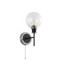 Plattsburgh Switched Wall Light 1 Light E14 IP44 15cm Round Segment Glass Shade Satin Nickel Clear & Satin Black-4