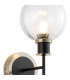 Plattsburgh Switched Wall Light 1 Light E14 IP44 15cm Round Segment Glass Shade Satin Nickel Clear & Satin Black-6