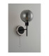 Plattsburgh Switched Wall Light 1 Light E14 IP44 15cm Round Segment Glass Shade Satin Nickel Smoke Plated & Satin Black-7