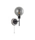 Plattsburgh Switched Wall Light 1 Light E14 IP44 15cm Round Glass Shade Satin Nickel Smoke Plated & Satin Black-4