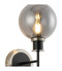 Plattsburgh Switched Wall Light 1 Light E14 IP44 15cm Round Glass Shade Satin Nickel Smoke Plated & Satin Black-6