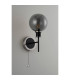 Plattsburgh Switched Wall Light 1 Light E14 IP44 15cm Round Glass Shade Satin Nickel Smoke Plated & Satin Black-7